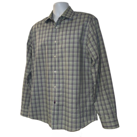 Tommy Hilfiger Slim Fit Non-Iron Dress Shirt 16.5 34/35 Plaid Long Sleeve - Picture 4 of 14